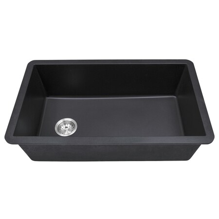 Msi Black Single Bowl 31in X 19in Quartz Undermount Kitchen Sink ZOR-QTZ-SBSNK-0103